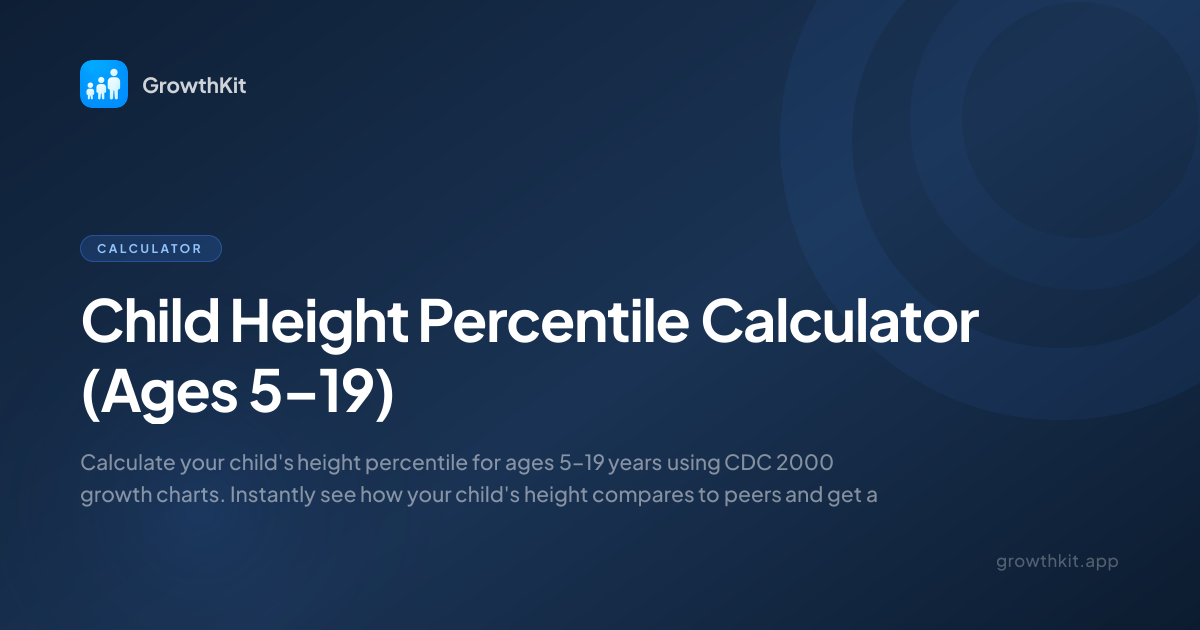 Child Height Percentile Calculator (Ages 5–19) | CDC Growth Chart ...
